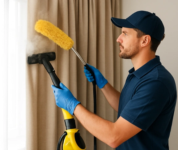 Trusted curtain steam cleaning technician Matty Curtain Cleaning tennyson QLD